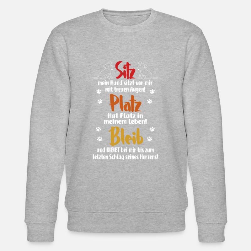 Sitz Platz Bleib Hundehalter Hunde - Stanley/Stella Unisex Bio-Sweatshirt CHANGER - Grau meliert