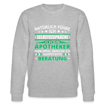 Ich führe Selbstgespräche - Apotheker Edition - Stanley/Stella Unisex Bio-Sweatshirt CHANGER  - Grau meliert - Vorne - Nik (191cm) & Marisol (170cm)