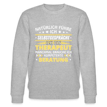 Je me parle à soi-même - Édition thérapeute - Sweat bio CHANGER Stanley/Stella Unisexe - gris chiné - Devant - Nik (191cm) & Marisol (170cm)