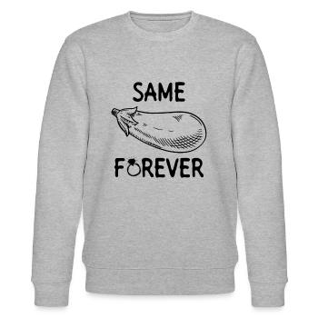 Same Eggplant Forever - Braut JGA Lustig - Stanley/Stella Unisex Bio-Sweatshirt CHANGER  - Grau meliert - Vorne - Nik (191cm) & Marisol (170cm)