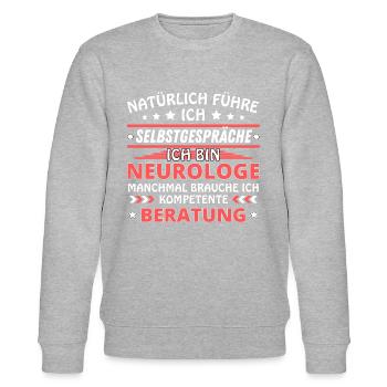 Ich führe Selbstgespräche - Neurologe Edition - Stanley/Stella Unisex Bio-Sweatshirt CHANGER  - Grau meliert - Vorne - Nik (191cm) & Marisol (170cm)