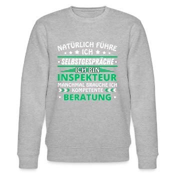 Ich führe Selbstgespräche - Inspekteur Edition - Stanley/Stella Unisex Bio-Sweatshirt CHANGER  - Grau meliert - Vorne - Nik (191cm) & Marisol (170cm)