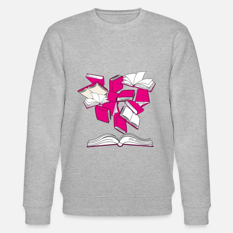 BUCH HERZ - Stanley/Stella Unisex Bio-Sweatshirt CHANGER  - Grau meliert