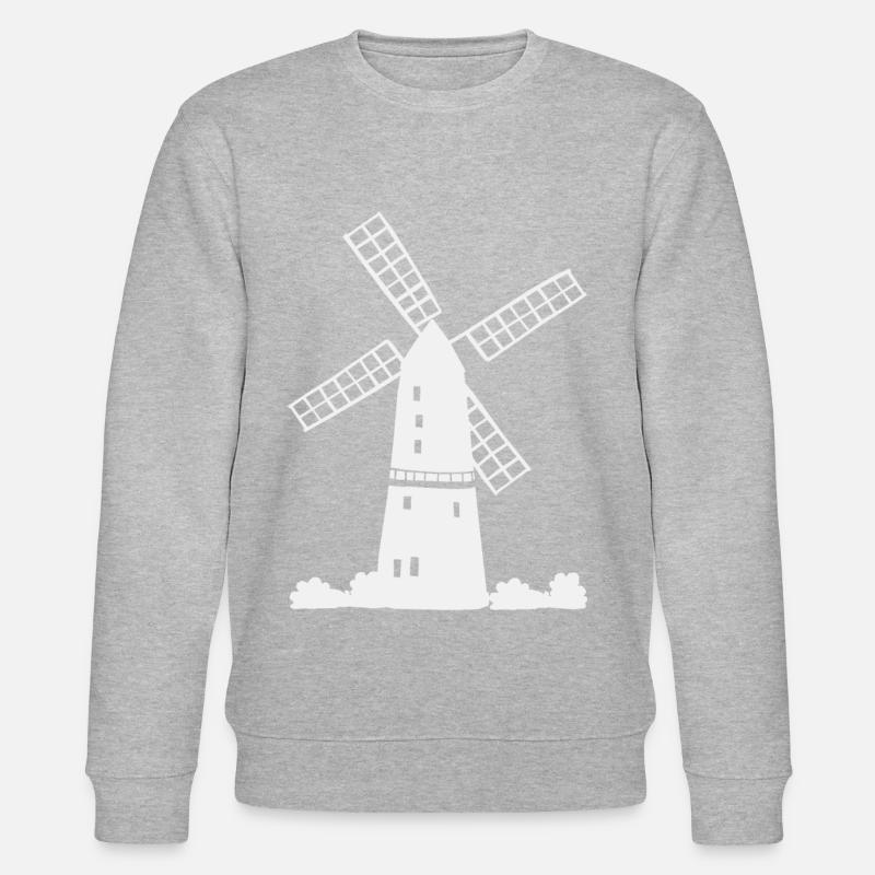 Windmühle Urlaub Ferien - Stanley/Stella Unisex Bio-Sweatshirt CHANGER  - Grau meliert