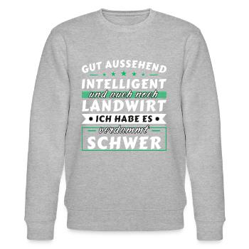 Gut aussehend intelligent - Landwirt Edition - Stanley/Stella Unisex Bio-Sweatshirt CHANGER  - Grau meliert - Vorne - Nik (191cm) & Marisol (170cm)