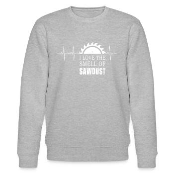 Holzbearbeitung - Stanley/Stella Unisex Bio-Sweatshirt CHANGER  - Grau meliert - Vorne - Nik (191cm) & Marisol (170cm)