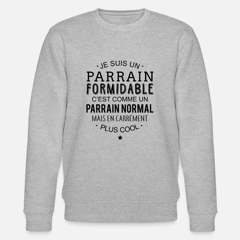 Parrain formidable - Sweat bio CHANGER Stanley/Stella Unisexe - gris chiné