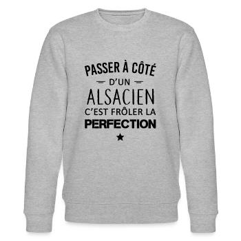 Perfection / Alsacien - Sweat bio CHANGER Stanley/Stella Unisexe - gris chiné - Devant - Nik (191cm) & Marisol (170cm)