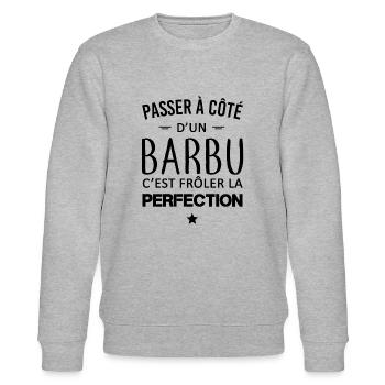 perfection-barbu - Sweat bio CHANGER Stanley/Stella Unisexe - gris chiné - Devant - Nik (191cm) & Marisol (170cm)