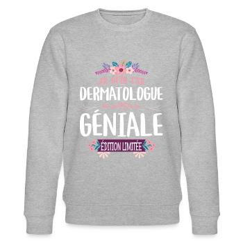 Femme Édition Limitée Dermatologue Géniale - Sweat bio CHANGER Stanley/Stella Unisexe - gris chiné - Devant - Nik (191cm) & Marisol (170cm)