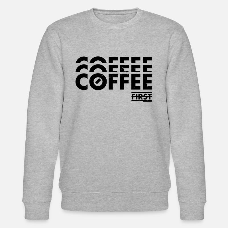 Coffee First - Stanley/Stella Unisex Bio-Sweatshirt CHANGER  - Grau meliert