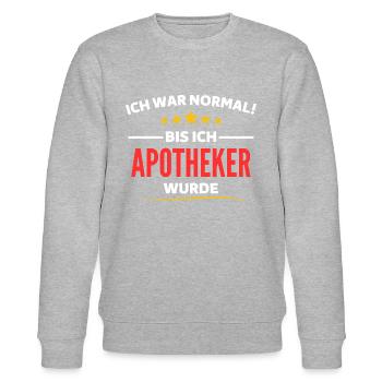 Ich war normal bis ich Apotheker wurde - Stanley/Stella Unisex Bio-Sweatshirt CHANGER  - Grau meliert - Vorne - Nik (191cm) & Marisol (170cm)