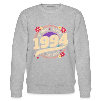 Year 1994 The Legend 30 Years Anniversary - Stanley/Stella CHANGER Unisex Organic Sweatshirt - heather grey - Front - Nik (191cm) & Marisol (170cm)