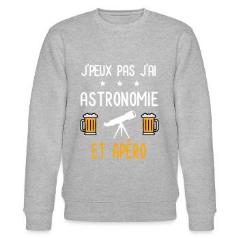 je peux pas astronomie telescope - Sweat bio CHANGER Stanley/Stella Unisexe - gris chiné - Devant - Nik (191cm) & Marisol (170cm)