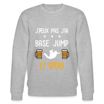 je peux pas base jump - Sweat bio CHANGER Stanley/Stella Unisexe - gris chiné - Devant - Nik (191cm) & Marisol (170cm)