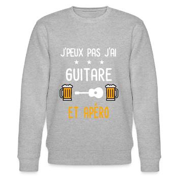 je peux pas guitare - Sweat bio CHANGER Stanley/Stella Unisexe - gris chiné - Devant - Nik (191cm) & Marisol (170cm)