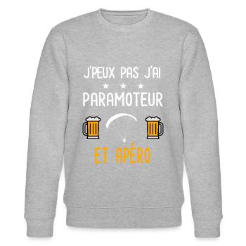 je peux pas paramoteur - Sweat bio CHANGER Stanley/Stella Unisexe - gris chiné - Devant - Nik (191cm) & Marisol (170cm)