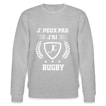 Je peux pas j'ai rugby homme humour - Sweat bio CHANGER Stanley/Stella Unisexe - gris chiné - Devant - Nik (191cm) & Marisol (170cm)