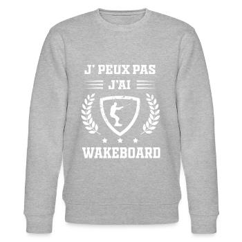 Je peux pas j'ai wakeboard humour - Sweat bio CHANGER Stanley/Stella Unisexe - gris chiné - Devant - Nik (191cm) & Marisol (170cm)