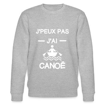 Je peux pas j'ai canoë cadeau canoéiste - Sweat bio CHANGER Stanley/Stella Unisexe - gris chiné - Devant - Nik (191cm) & Marisol (170cm)
