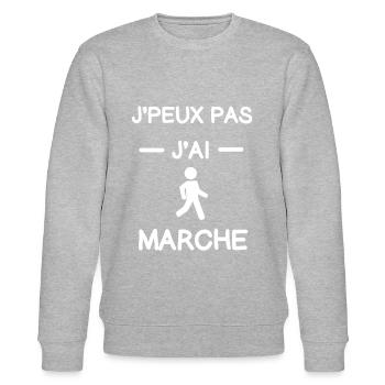 Je peux pas j'ai marche cadeau marcheur - Sweat bio CHANGER Stanley/Stella Unisexe - gris chiné - Devant - Nik (191cm) & Marisol (170cm)