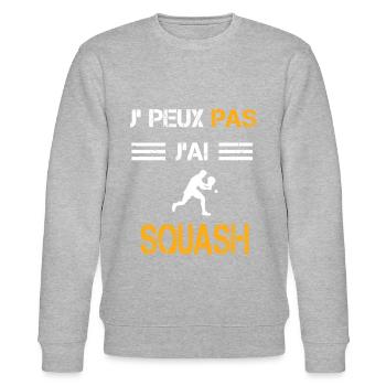 Je peux pas j'ai squash cadeau badiste - Sweat bio CHANGER Stanley/Stella Unisexe - gris chiné - Devant - Nik (191cm) & Marisol (170cm)
