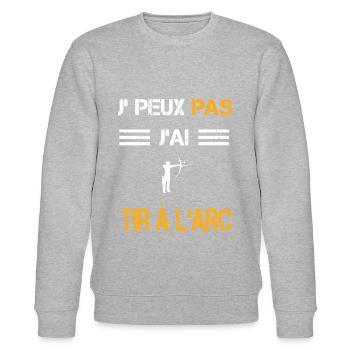 Je peux pas j'ai tir à l'arc cadeau archer - Sweat bio CHANGER Stanley/Stella Unisexe - gris chiné - Devant - Nik (191cm) & Marisol (170cm)