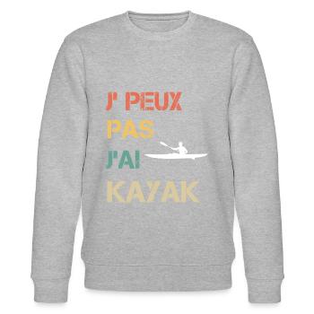 Je peux pas j'ai kayak vintage drôle - Sweat bio CHANGER Stanley/Stella Unisexe - gris chiné - Devant - Nik (191cm) & Marisol (170cm)
