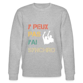 Je peux pas j'ai synchro vintage drôle - Sweat bio CHANGER Stanley/Stella Unisexe - gris chiné - Devant - Nik (191cm) & Marisol (170cm)