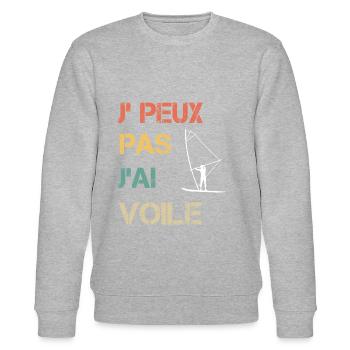 Je peux pas j'ai voile vintage drôle - Sweat bio CHANGER Stanley/Stella Unisexe - gris chiné - Devant - Nik (191cm) & Marisol (170cm)