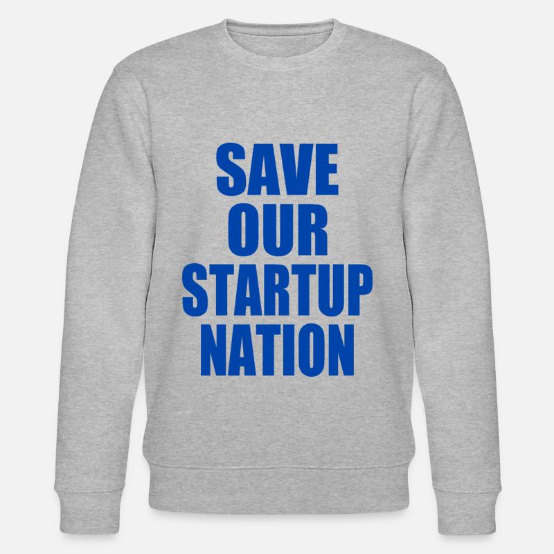 save our startup nation - Stanley/Stella Unisex Bio-Sweatshirt CHANGER  - Grau meliert