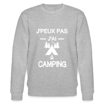 je peux pas j'ai camping campeur humour - Sweat bio CHANGER Stanley/Stella Unisexe - gris chiné - Devant - Nik (191cm) & Marisol (170cm)