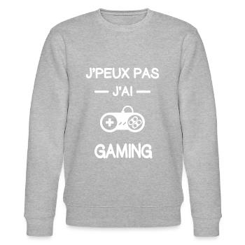 je peux pas j'ai gaming gameur humour - Sweat bio CHANGER Stanley/Stella Unisexe - gris chiné - Devant - Nik (191cm) & Marisol (170cm)
