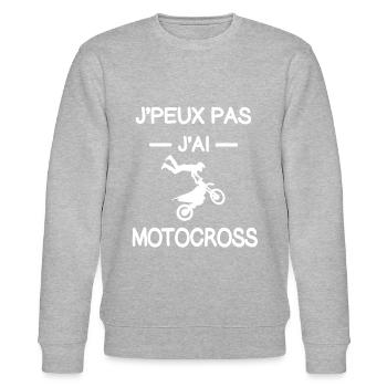 je peux pas j'ai motocross motard humour - Sweat bio CHANGER Stanley/Stella Unisexe - gris chiné - Devant - Nik (191cm) & Marisol (170cm)