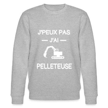 je peux pas j'ai pelleteuse pelleteur humour - Sweat bio CHANGER Stanley/Stella Unisexe - gris chiné - Devant - Nik (191cm) & Marisol (170cm)