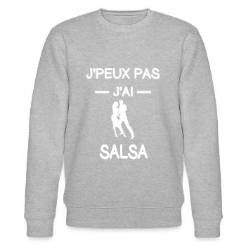 je peux pas j'ai salsa salsero humour - Sweat bio CHANGER Stanley/Stella Unisexe - gris chiné - Devant - Nik (191cm) & Marisol (170cm)