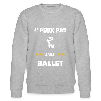 je peux pas j'ai ballet cadeau danseur - Sweat bio CHANGER Stanley/Stella Unisexe - gris chiné - Devant - Nik (191cm) & Marisol (170cm)