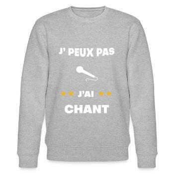 je peux pas j'ai chant cadeau chanteur - Sweat bio CHANGER Stanley/Stella Unisexe - gris chiné - Devant - Nik (191cm) & Marisol (170cm)