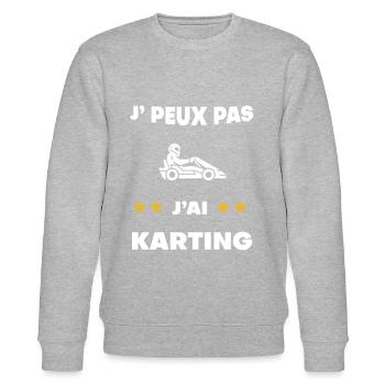 je peux pas j'ai karting cadeau pilote - Sweat bio CHANGER Stanley/Stella Unisexe - gris chiné - Devant - Nik (191cm) & Marisol (170cm)