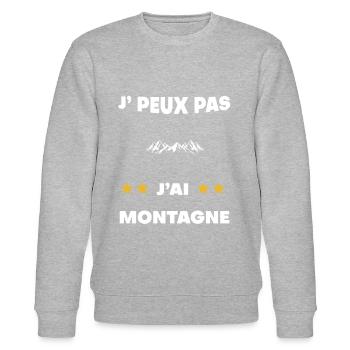 je peux pas j'ai montagne cadeau randonneur - Sweat bio CHANGER Stanley/Stella Unisexe - gris chiné - Devant - Nik (191cm) & Marisol (170cm)