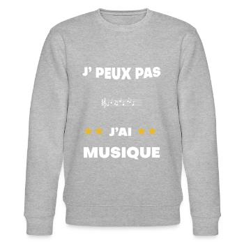je peux pas j'ai musique cadeau musicien - Sweat bio CHANGER Stanley/Stella Unisexe - gris chiné - Devant - Nik (191cm) & Marisol (170cm)