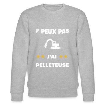 je peux pas j'ai pelleteuse cadeau pelleteur - Sweat bio CHANGER Stanley/Stella Unisexe - gris chiné - Devant - Nik (191cm) & Marisol (170cm)
