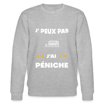 je peux pas j'ai péniche cadeau batelier - Sweat bio CHANGER Stanley/Stella Unisexe - gris chiné - Devant - Nik (191cm) & Marisol (170cm)