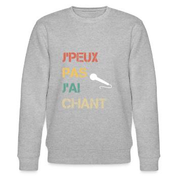 je peux pas j'ai chant cadeau chanteur - Sweat bio CHANGER Stanley/Stella Unisexe - gris chiné - Devant - Nik (191cm) & Marisol (170cm)