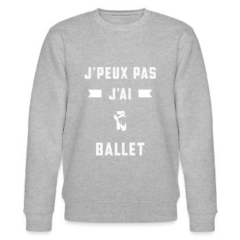 je peux pas j'ai ballet danseur cadeau - Sweat bio CHANGER Stanley/Stella Unisexe - gris chiné - Devant - Nik (191cm) & Marisol (170cm)
