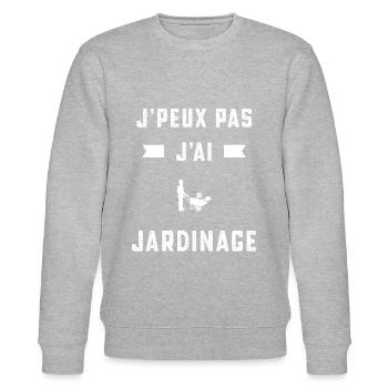 je peux pas j'ai jardinage jardinier cadeau - Sweat bio CHANGER Stanley/Stella Unisexe - gris chiné - Devant - Nik (191cm) & Marisol (170cm)