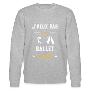 je peux pas j'ai ballet apéro humour - Sweat bio CHANGER Stanley/Stella Unisexe - gris chiné - Devant - Nik (191cm) & Marisol (170cm)