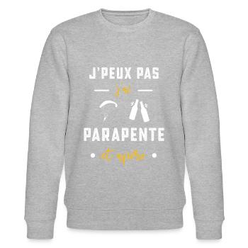 je peux pas j'ai parapente apéro humour - Sweat bio CHANGER Stanley/Stella Unisexe - gris chiné - Devant - Nik (191cm) & Marisol (170cm)