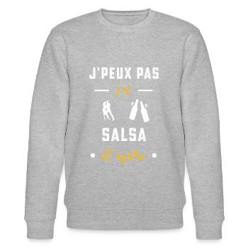 je peux pas j'ai salsa apéro humour - Sweat bio CHANGER Stanley/Stella Unisexe - gris chiné - Devant - Nik (191cm) & Marisol (170cm)