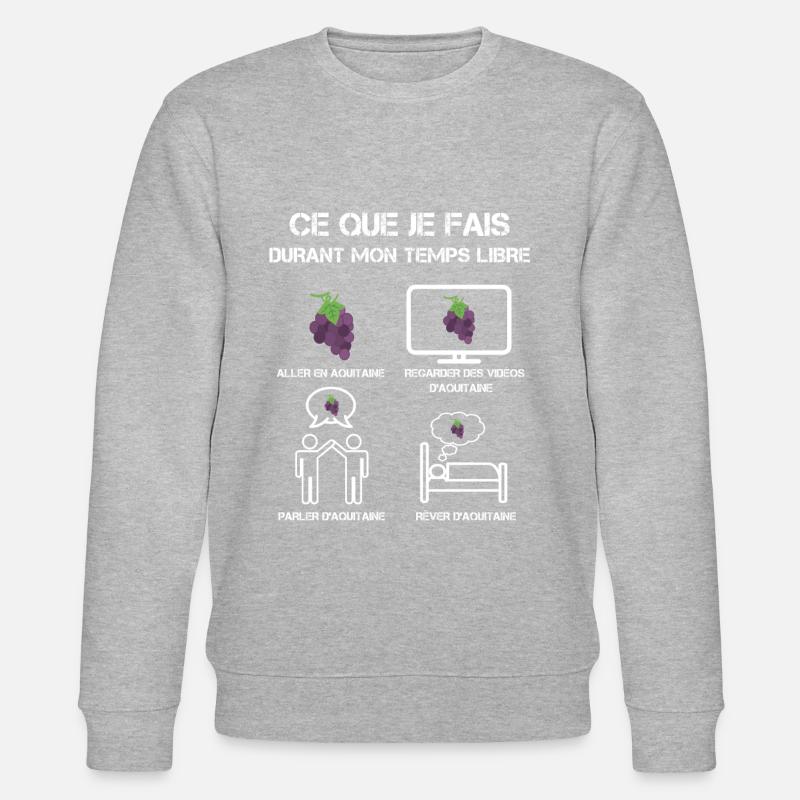 Free time Aquitaine Vineyard - Stanley/Stella CHANGER Unisex Organic Sweatshirt - heather grey